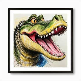 Alligator Head Art Print