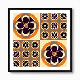 Tiles Flower Pattern Design Art Print