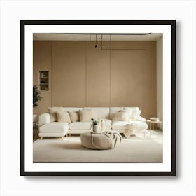 Minimalist Room With Boucle Furniture All White An (16) Art Print