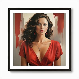 Woman In Red Dress Art Print 2 Art Print