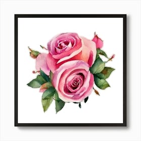 Pink Roses Art Print