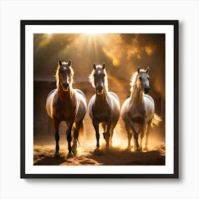 Horses In The Sun 1 Art Print