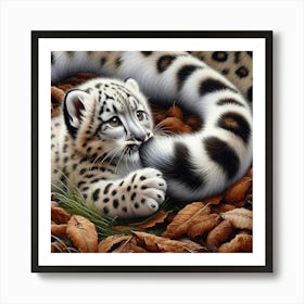 Snow Leopard Cub Art Print