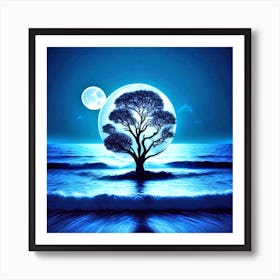 Tree In The Moonlight 5 Art Print