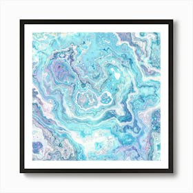 Blue And Purple Marble Art Print