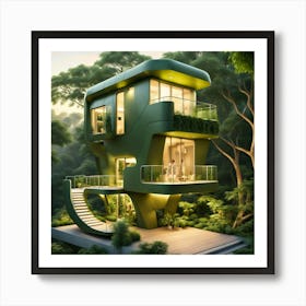 Futuristic House In The Jungle Art Print