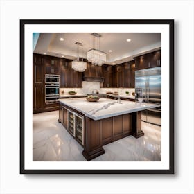 Kitchen With Marble Counter Tops Art Print