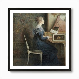 Lady At The Piano Art Print