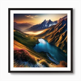 Sunrise In The Mountains 12 Art Print