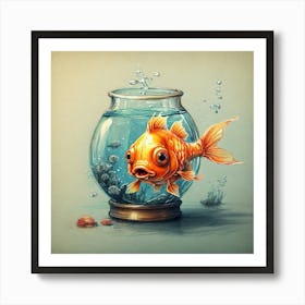 Goldfish In A Bowl 5 Art Print