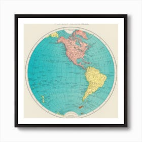 Western Hemisphere, World Atlas Art Print