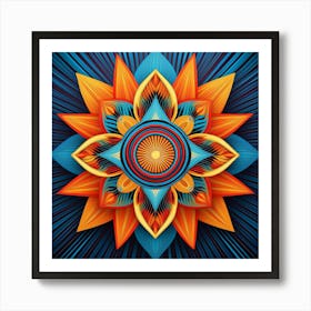 Abstract Psychedelic Flower Art Print