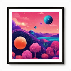 Landscape With Planets 1 Art Print