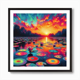 Water Lily Painting Art Print