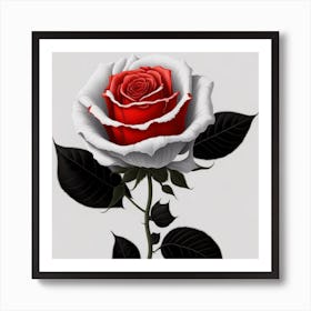 Black And White Rose myluckycharm Art Print