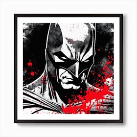 Batman Portrait Ink Painting (12) Art Print