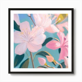 Romantische Pastel Blumen Malerei Art Print