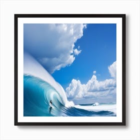 Surfer Riding A Wave Art Print