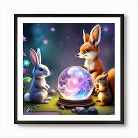 Playing Rabbits Art Print