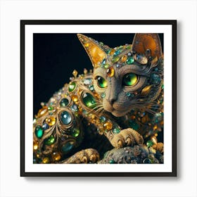 Jewel Meow Art Print