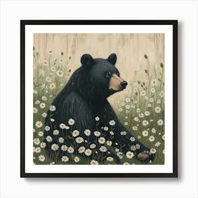 Black Bear Fairycore Painting 3 Art Print