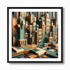 3d Cityscape 1 Art Print