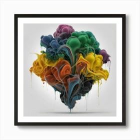 Beautiful paint of African nature with mixed bright colors Art Print