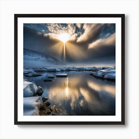 Sunrise In Iceland Art Print