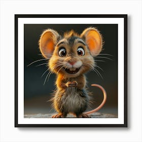 Mouse On A Dark Background Art Print