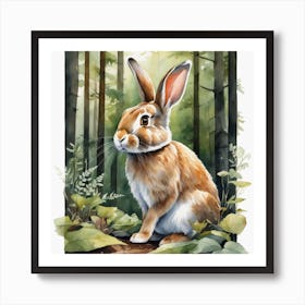 Rabbit In The Woods 64 Art Print