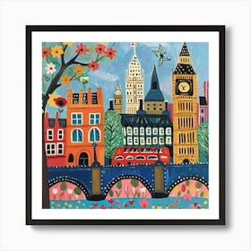 Kids Travel Illustration London 3 Art Print