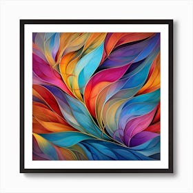 Abstract Colorful Leaves 1 Art Print