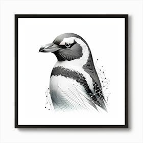 Penguin - Abstract Line Art Illustration 225 Art Print