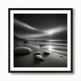 Rocks On The Beach Art Print