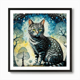 Cat In The Forest 1 Art Print