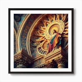 Jesus In The Church Art Print