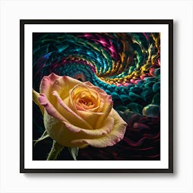 Fractal Rose Art Print