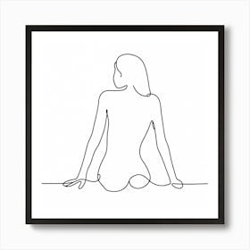 Woman Sitting On The Floor 1 Art Print