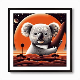 Koala On The Red Planet Art Print