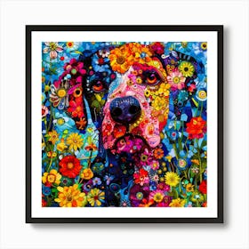 Puppy Loved - Flower Dog Art Print