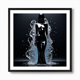 Woman Splashing Water 1 Art Print