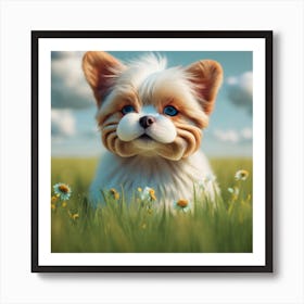 Dog In The Grass Art Print