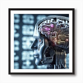 Human Brain With Artificial Intelligence 28 Art Print