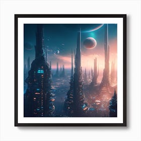 Futuristic City 1 Art Print