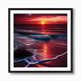 Sunset On The Beach 839 Art Print