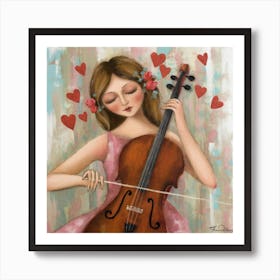 Heartstrings Harmony print art - Elevate your Valentine's Day decor with a touch of romance and a splash of artistic allure Art Print