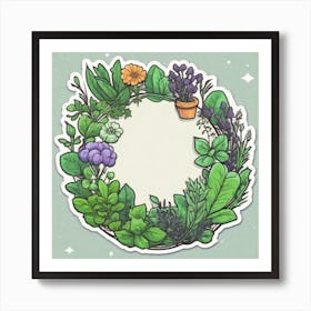 Wreath Of Herbs 2 Art Print