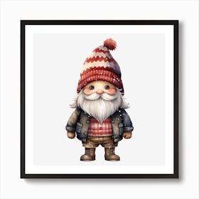Santa Gnome Art Print