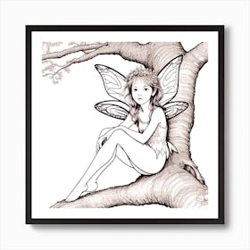 Fairy Sitting In Tree Art Print