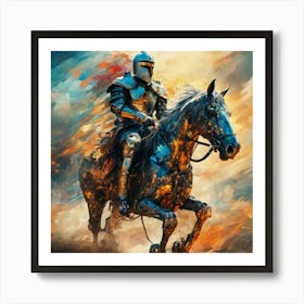 Knight On Horseback v3 Art Print